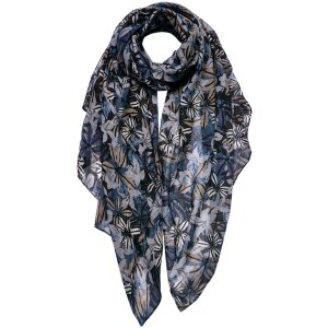 Juleeze JZSC0765Z Scarf Ladies Pattern Black, Grey 90x180 cm