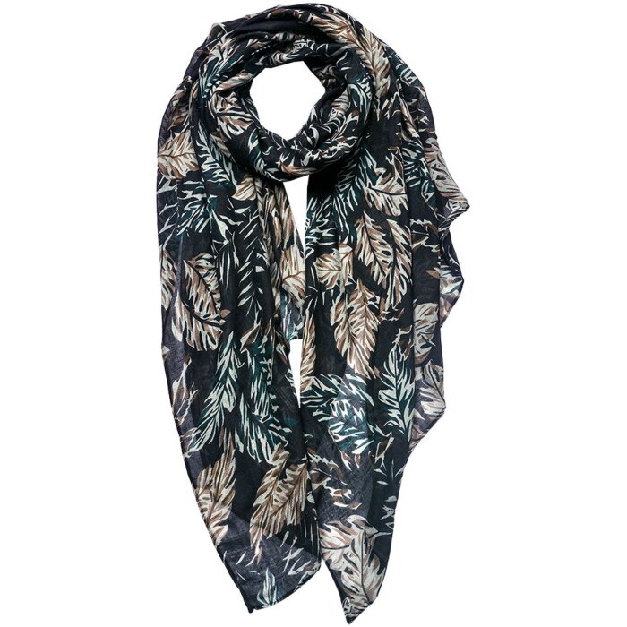 Juleeze JZSC0766Z Scarf Ladies Pattern Black, Grey 90x180 cm