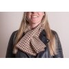 Juleeze JZSC0767CH Scarf Ladies Pattern Brown 15x85 cm