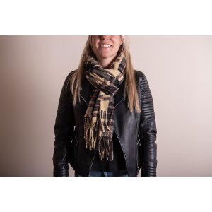 Juleeze JZSC0768CH Scarf Ladies Pattern Brown 70x180 cm