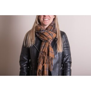 Juleeze JZSC0771CH Scarf Ladies Pattern Brown 70x180 cm