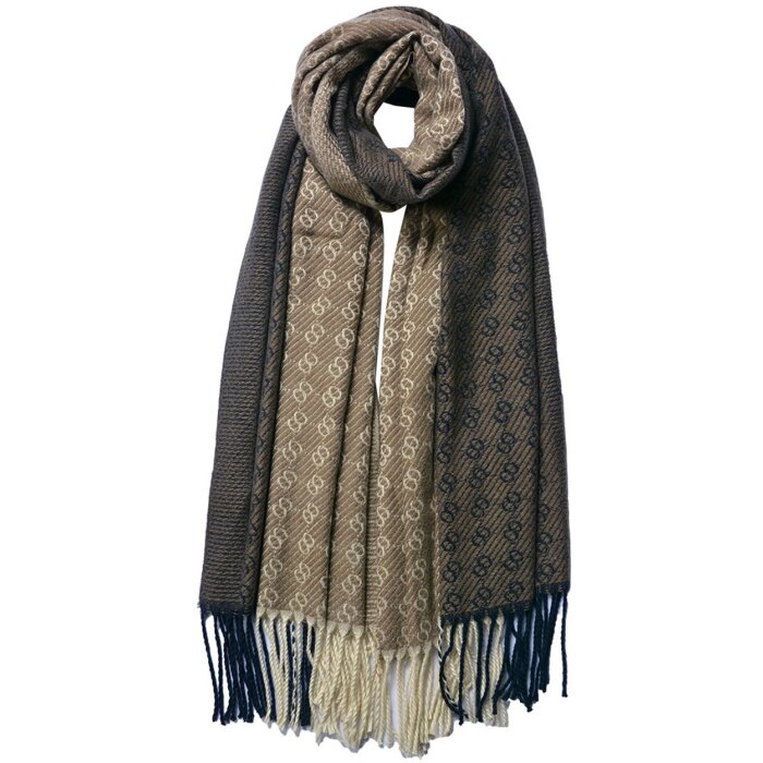 Juleeze JZSC0782G Scarf Ladies Pattern Grey 65x180 cm