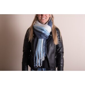 Juleeze JZSC0785BL Scarf Ladies Pattern Blue 35x180 cm