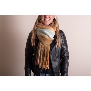 Juleeze JZSC0785CH Scarf Ladies Pattern Brown 35x180 cm