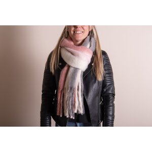 Juleeze JZSC0785P Scarf Ladies Pattern Pink 35x180 cm