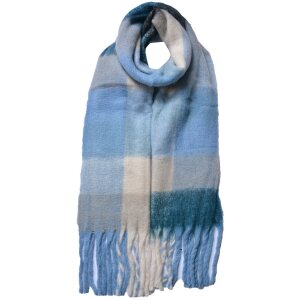 Juleeze JZSC0787BL Scarf Ladies Pattern Blue 36x210 cm