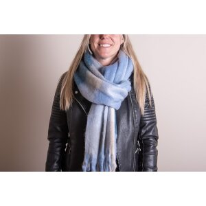 Juleeze JZSC0787BL Scarf Ladies Pattern Blue 36x210 cm