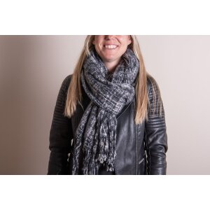 Juleeze JZSC0789G Scarf Ladies Pattern Grey 40x185 cm