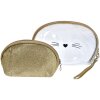 Juleeze JZSET0002GO Cosmetic bag gold coloured (set of 2) 24x15 - 19x12 cm