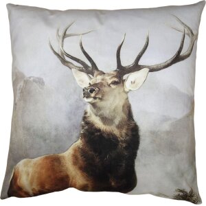 Clayre & Eef KT021.334 Cushion cover grey with deer...