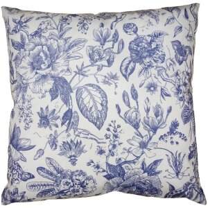 Clayre & Eef KT021.343 Cushion Cover White Blue 45x45 cm