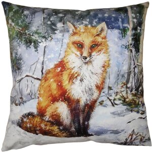 Clayre & Eef KT021.348 Cushion cover brown with fox...