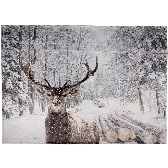 Clayre & Eef KT060.143 Plaid with deer 130x170 cm