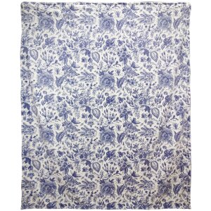 Clayre & Eef KT060.147 Plaid White Blue 130x170 cm