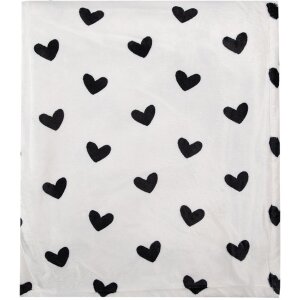 Clayre & Eef LBS60 Plaid White Black 130x170 cm