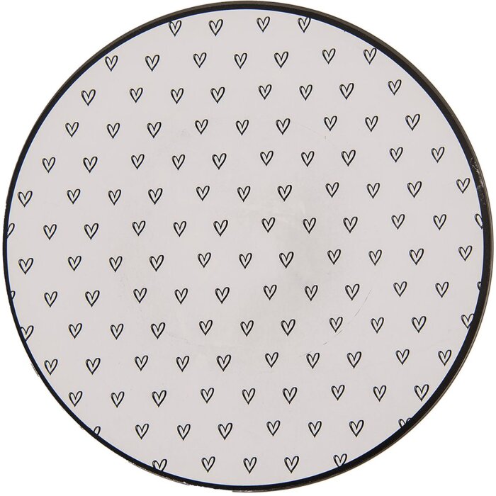 Clayre & Eef LHS85 Saucer White Heart Ø 33x1 cm