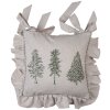 Clayre & Eef NPT25 Cushion Cover Beige Christmas Tree Motif 40x40 cm