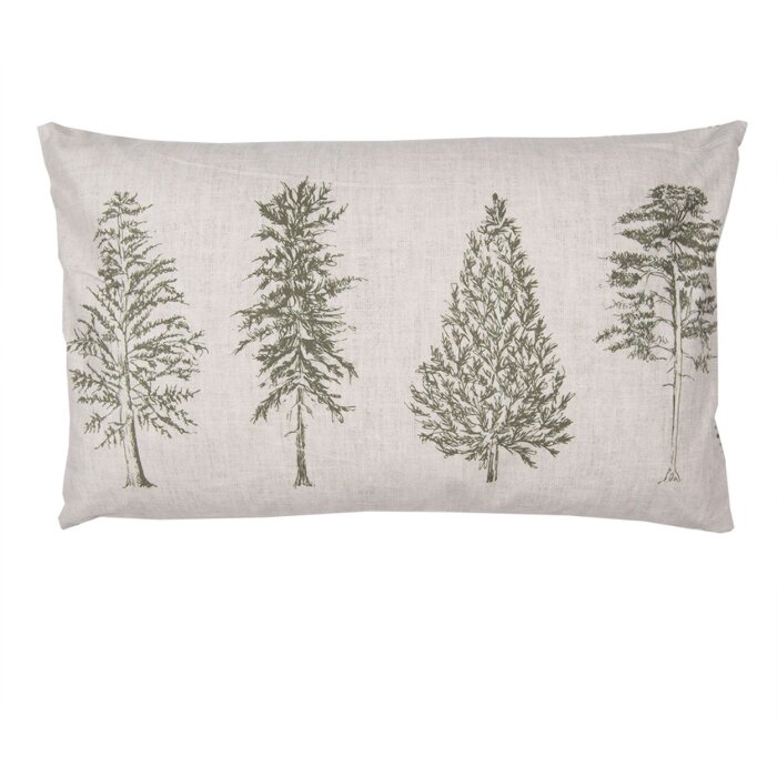 Clayre & Eef NPT36-2 Cushion Cover Tree Motif 30x50 cm Natural Green Beige