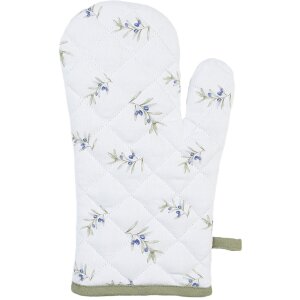 Clayre & Eef OLF44 Oven Mitt Beige Green 18x30 cm