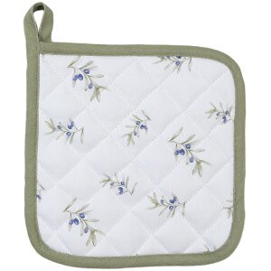 Clayre & Eef OLF45 Potholder Beige Green 20x20 cm