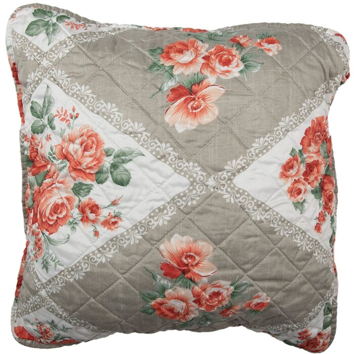 Clayre & Eef Q196.030 Cushion cover Grey Pink 50x50 cm