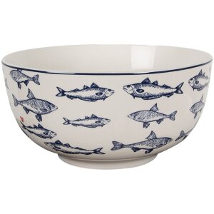 Clayre & Eef SSFBO Soup Bowl White Blue Ø 14x7...