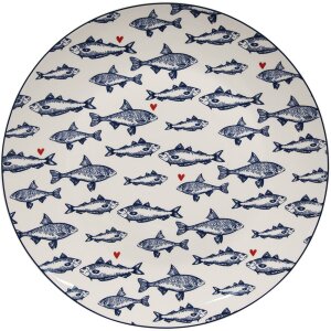 Clayre & Eef SSFFP Large Plate White Blue Ø...