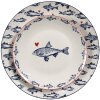 Clayre & Eef SSFFP Large Plate White Blue Ø 26x2 cm