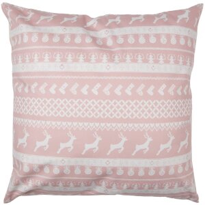 Clayre & Eef SWC22 Cushion Cover Pink White 45x45 cm