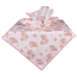 Clayre & Eef SWR01 Tablecloth Square Pink 100x100 cm