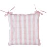 Clayre & Eef chair cushion rose print pink 40x40x4 cm cotton with ribbon ties