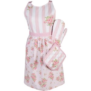 Clayre & Eef SWR41-2 Cooking Apron Pink 70x85 cm with...