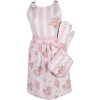 Clayre & Eef SWR41-2 Cooking Apron Pink 70x85 cm with rose pattern and pocket