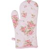 Clayre & Eef SWR44 Oven mitts Pink 18x30 cm with rose pattern Cotton