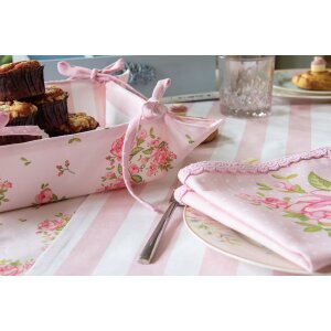 Clayre & Eef SWR47 Bread Basket Pink 35x35x8 cm