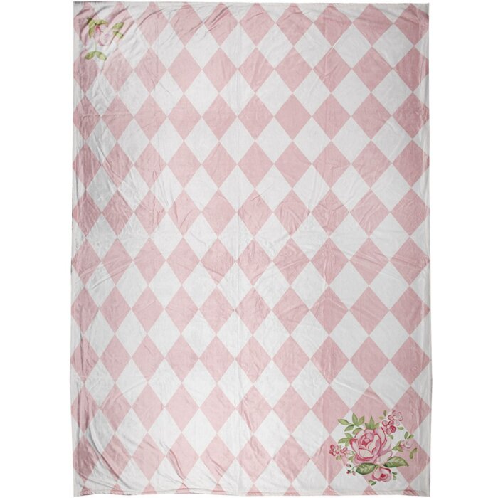 Clayre & Eef SWR60 Plaid Pink White 130x170 cm