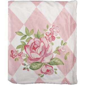 Clayre & Eef SWR60 Plaid Pink White 130x170 cm