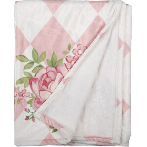 Clayre & Eef SWR60 Plaid Pink White 130x170 cm