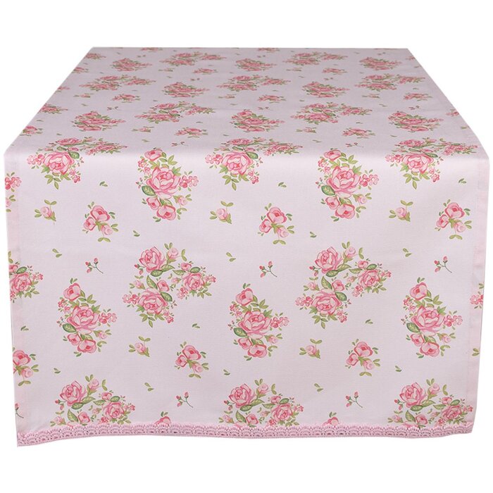 Clayre & Eef SWR64 Table Runner Pink 50x140 cm