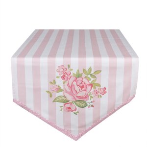 Clayre & Eef SWR65 Table Runner Pink 50x160 cm