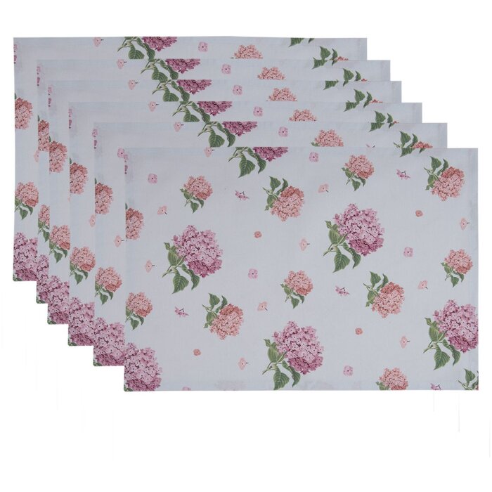 Clayre & Eef VTG40 Placemat Set (6 pieces) Pink 48x33 cm