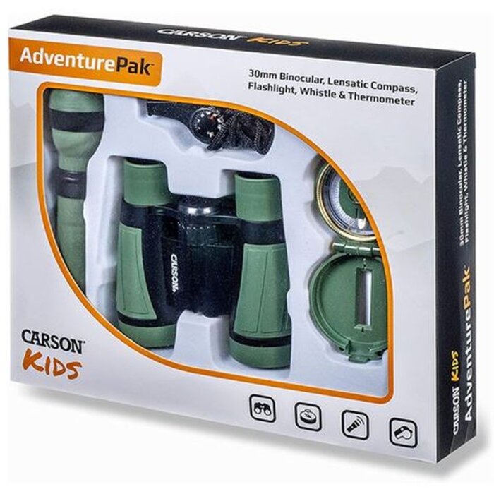 Carson Kids Outdoor AdventurePack with binoculars, magnifying glass, compass etc.