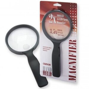 Carson hand magnifier 2x magnification 110mm lens diameter black