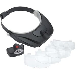 Carson MagniVisor Deluxe PRO Series LED Head Loupe with 4...