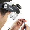 Carson MagniVisor Deluxe PRO Series LED Head Loupe with 4 Lenses - Black