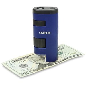 Carson MM-450 handheld microscope LED 20-60x magnification blue