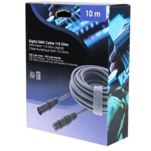 XLR cable 3-pin male to female 10m dark grey flexible