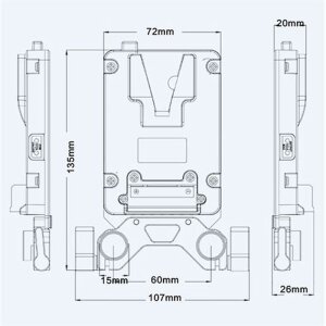 Rolux Mini V-Mount battery holder RL-AC13S