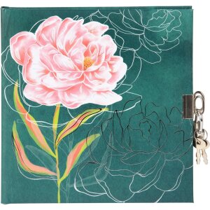 Goldbuch diary with lock Peony 16,5x16,5 cm 96 white pages