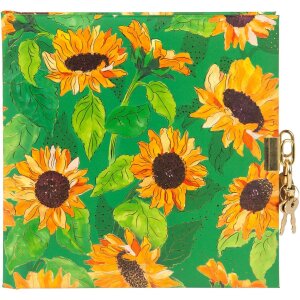 Goldbuch diary with lock Sunflower green 16,5x16,5 cm 96...